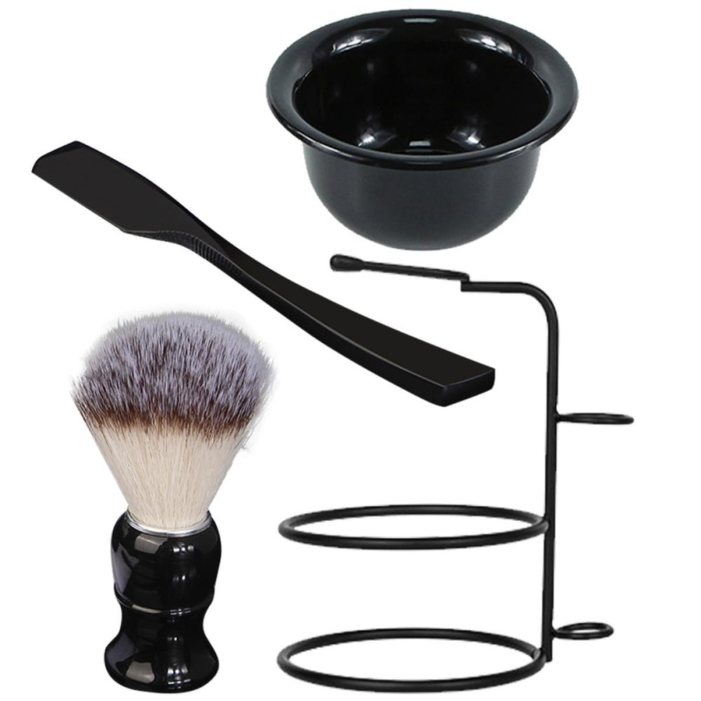 ABOOFAN Men's Manual Shaving Set with Shaving Brush, Lather Bowl and Beard Razor