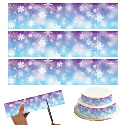 3-Pack Snowflake Edible Cake Border Strips, 26.67 x 6.35 cm