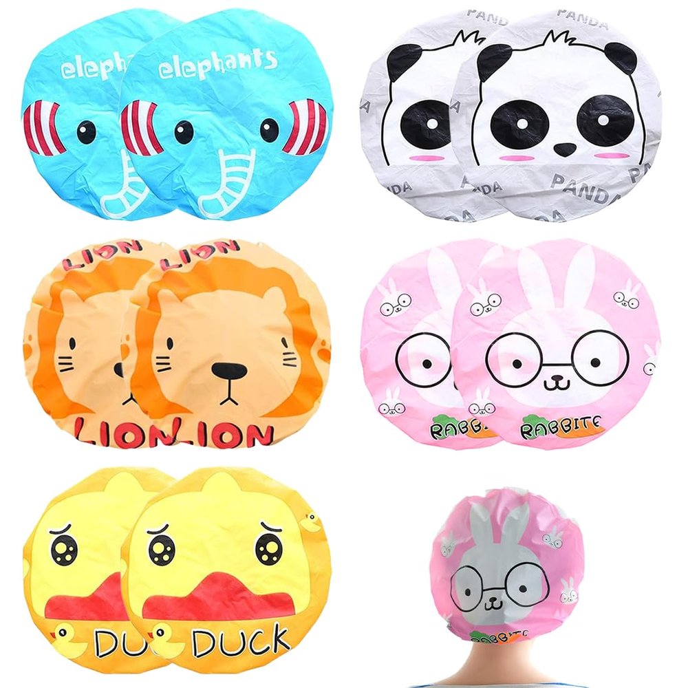 THQAE 10-Piece Women's Waterproof Shower Caps