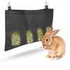 Hay Feeder Bag for Rabbits and Small Animals, 4 Windows, Black view 1