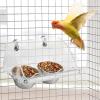Bird Food and Water Bowls with Acrylic Holders view 4