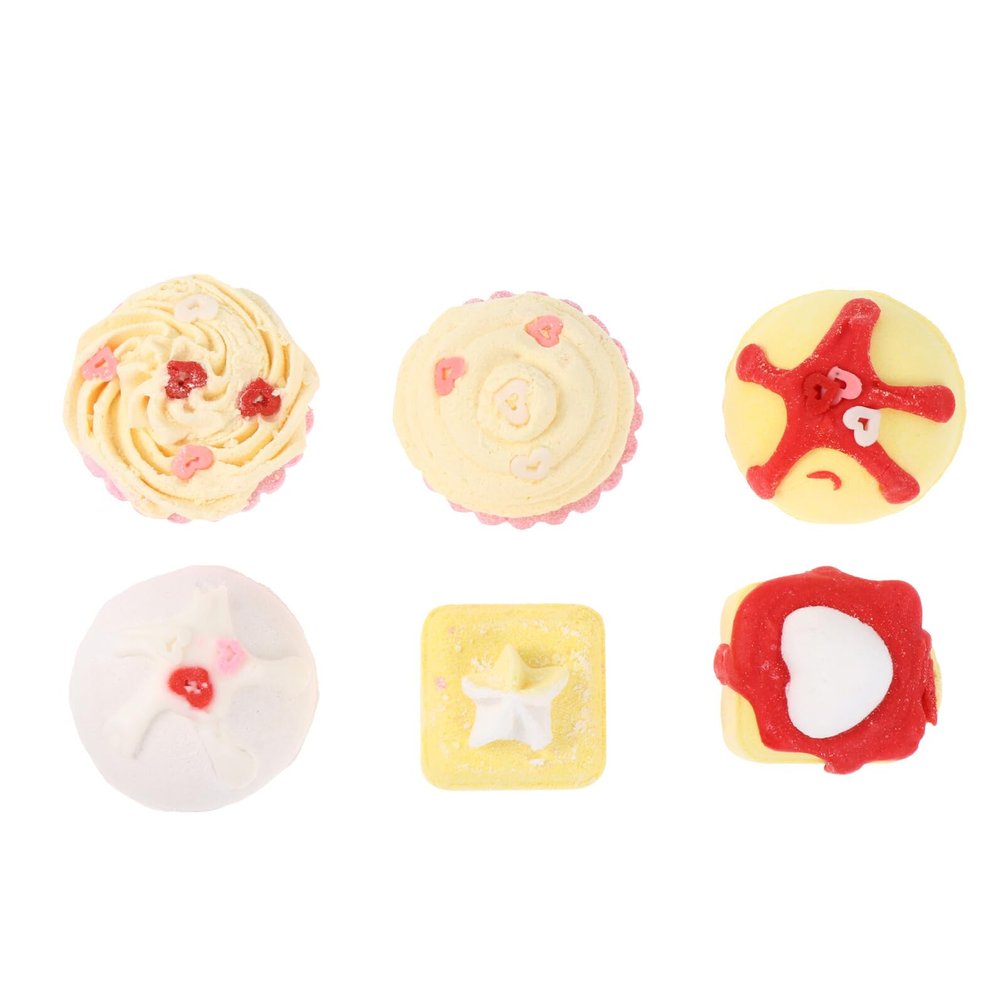 DECORNIJIA 6-Piece Cake-Shaped Bath Bomb Set with Aromatherapy