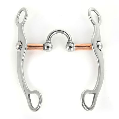 KIMISS Happy Mouth Roller, Thick Stainless Steel Snaffle Bit for Horses