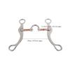 KIMISS Happy Mouth Roller, Thick Stainless Steel Snaffle Bit for Horses view 4