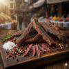 Premium Meat 5 x 100 g Beef Jerky Biltong, Sliced, 10 Varieties (Pepper) view 1