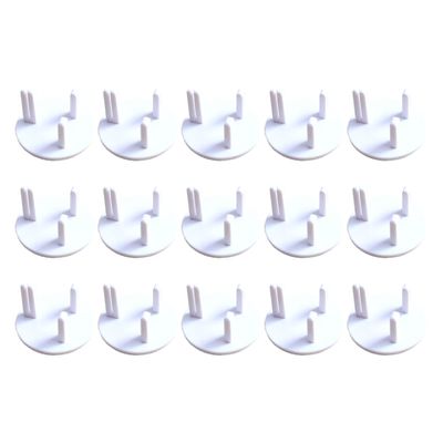PAMINGONO Childproof Outlet Covers, 15-Pack, ABS, White, for UK Standard Sockets