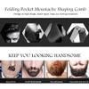 Asixxsix Stainless Steel Beard Comb with Rounded Teeth, Portable and Foldable, Black Acetate with Stainless Steel Coating, for Travel view 2