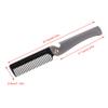 Asixxsix Stainless Steel Beard Comb with Rounded Teeth, Portable and Foldable, Black Acetate with Stainless Steel Coating, for Travel view 4