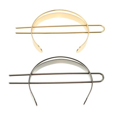 STOBAZA 2-Piece Alloy Metal Hair Sticks, Simple Vintage Hair Sticks for Women, U-Shaped Hair Pins in Retro Style