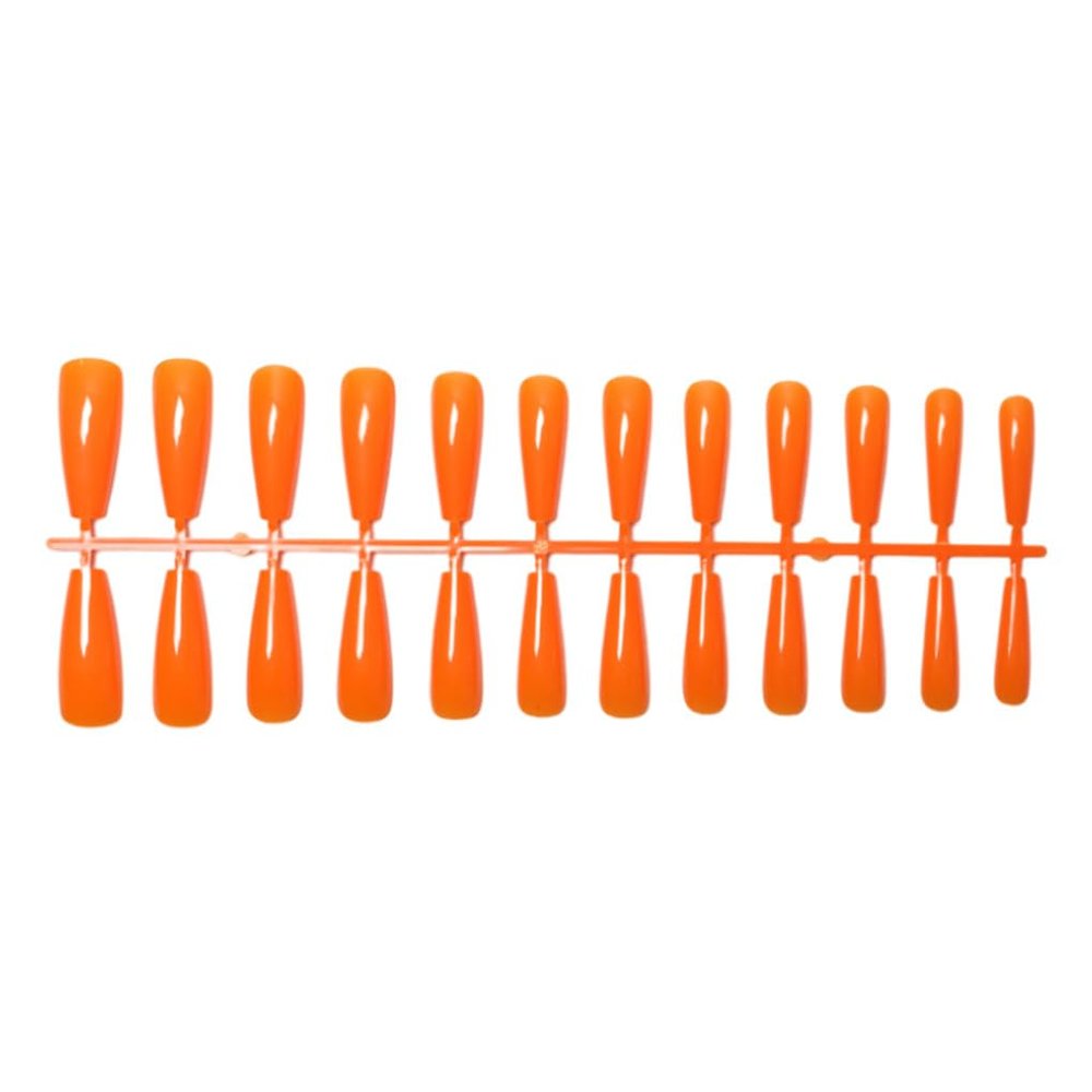 mophrati 24-Piece Extra-Long Press-On Nails, Artificial DIY Solid French Style, Elegant, Colorfast, 11 Yellow