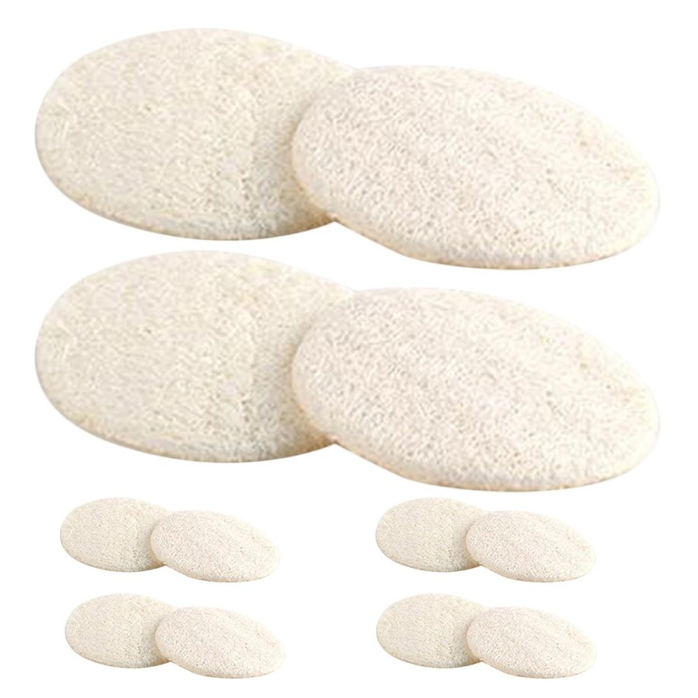 Natural Loofah Facial Exfoliating Pads, 12 Count