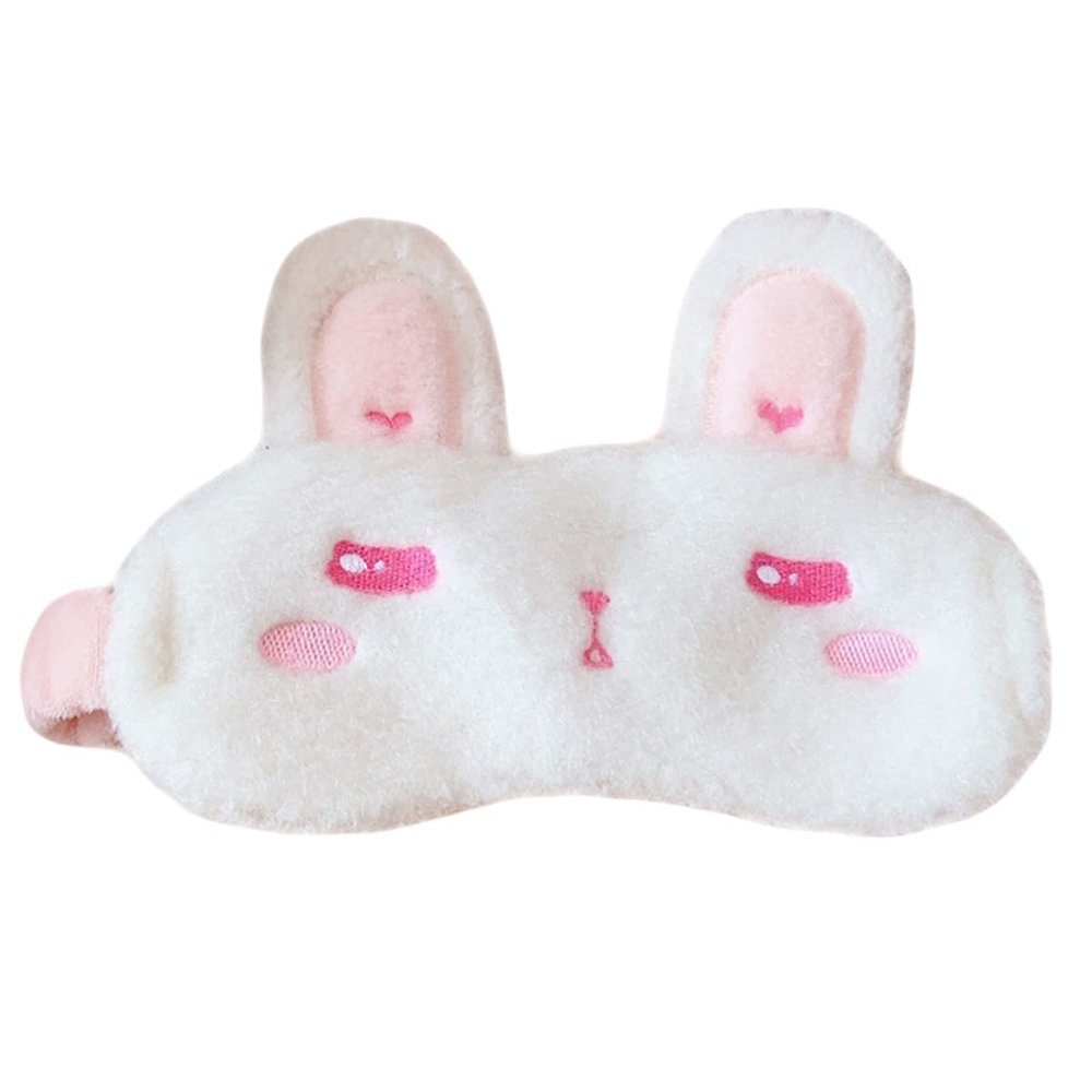 Plush Sleep Mask with Bunny Ears, Lightweight, Washable