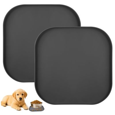 2-Pack Non-Slip Pet Bowl Mat, 26cm x 26cm