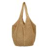 Crocheted Tote Bag for Women, Brown view 1