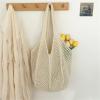Crocheted Tote Bag for Women, Brown view 3