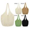 Crocheted Tote Bag for Women, Brown view 4