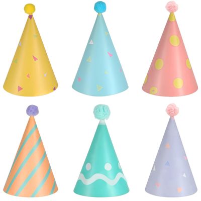 CHarmeFleur 6-Pack Birthday Hats for Dogs and Cats