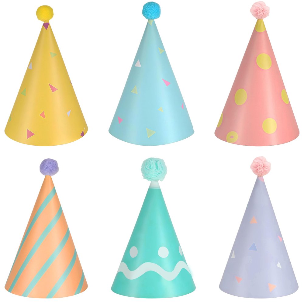 CHarmeFleur 6-Pack Birthday Hats for Dogs and Cats