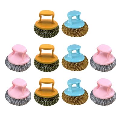 10-Piece Kitchen Cleaning Brush Set with Plastic Handles for Dishes