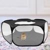 Small Animal Playpen with Lid, Foldable, Hexagonal, Fabric, Black view 3