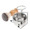 SEWACC Elegant Men's Beard Grooming Set with Shaving Brush, Stainless Steel Bowl and Wooden Handle view 1