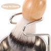 SEWACC Elegant Men's Beard Grooming Set with Shaving Brush, Stainless Steel Bowl and Wooden Handle view 3