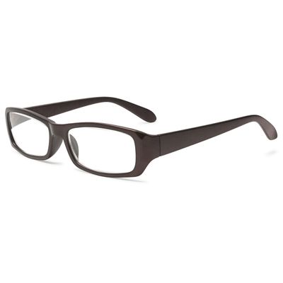VEVESMUNDO Rectangular Reading Glasses, Brown, +4.0 Diopters, 1 Pair