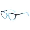 KOOSUFA Women's Cat-Eye Blue-Light-Blocking Reading Glasses, Spring Hinges, Blue, +4.00 view 1