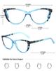KOOSUFA Women's Cat-Eye Blue-Light-Blocking Reading Glasses, Spring Hinges, Blue, +4.00 view 2