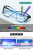 KOOSUFA Women's Cat-Eye Blue-Light-Blocking Reading Glasses, Spring Hinges, Blue, +4.00 view 3