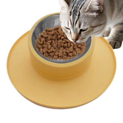 Non-Slip Silicone and Stainless Steel No-Tip Pet Bowl