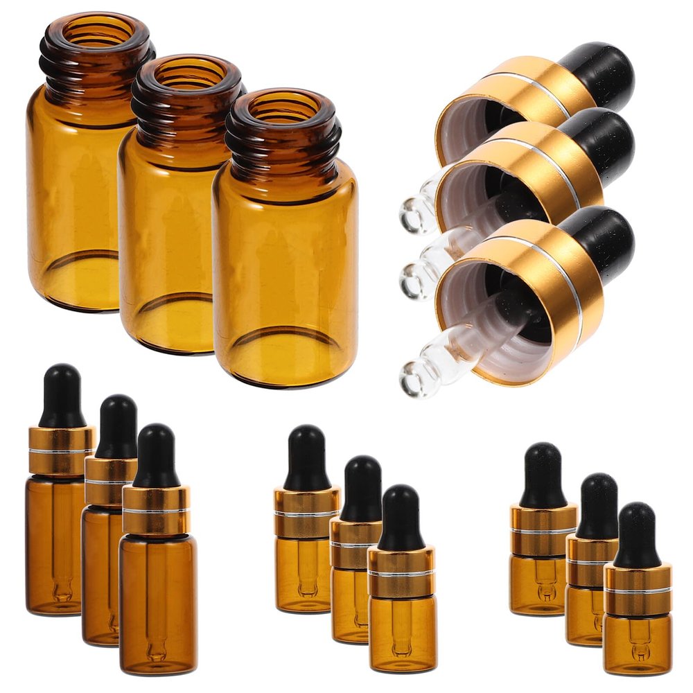 TOYANDONA 12-Pack Transparent Glass Dropper Bottles with Dropper Caps