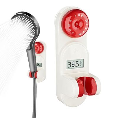 Adjustable Suction-Cup Shower Head Holder with Temperature Display