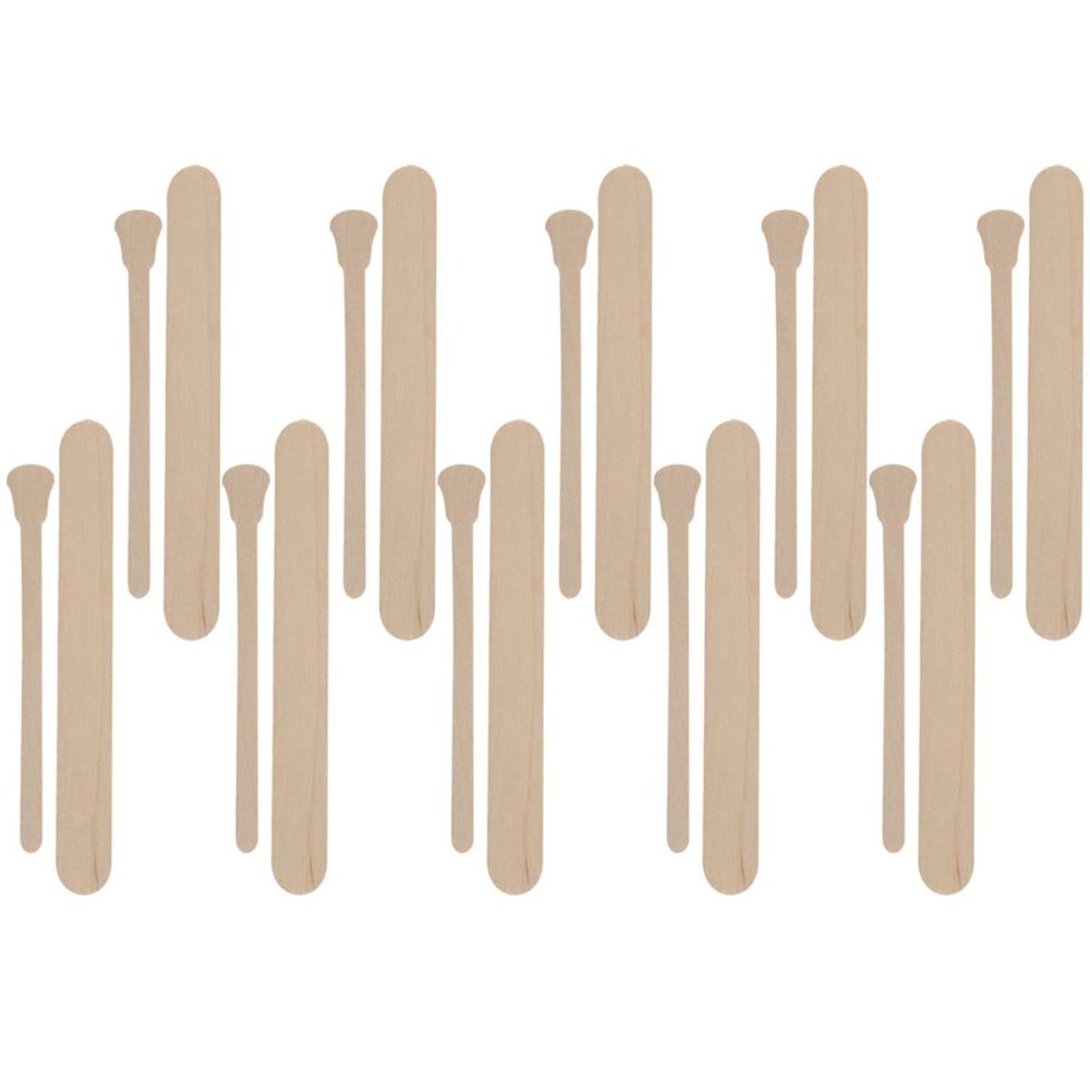 PAMINGONO 100-Count Wooden Wax Spatulas for Hair Removal, Wax Application, Crafts, and Professional Facial Use