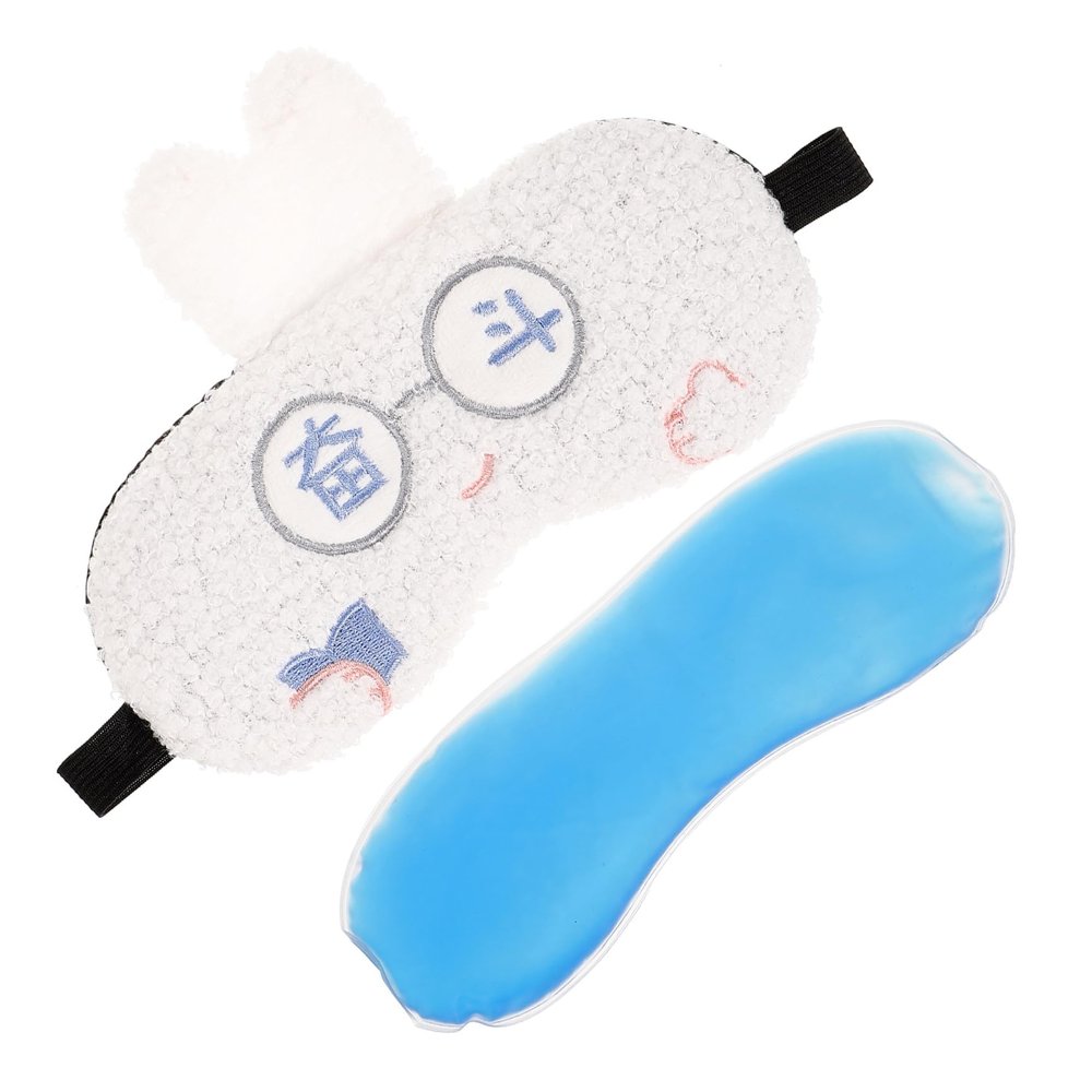 TEHAUX Plush Sleep Mask with Cold Compress, Weighted Eye Mask for Relaxation