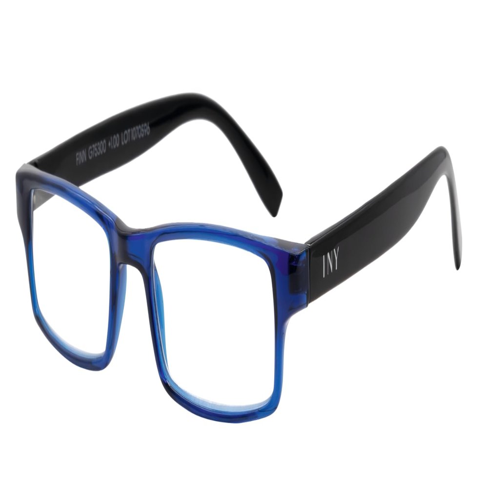 I NEED YOU FINN Reading Glasses +2.50 D, Blue-Black – Classic Rectangular Unisex Frame
