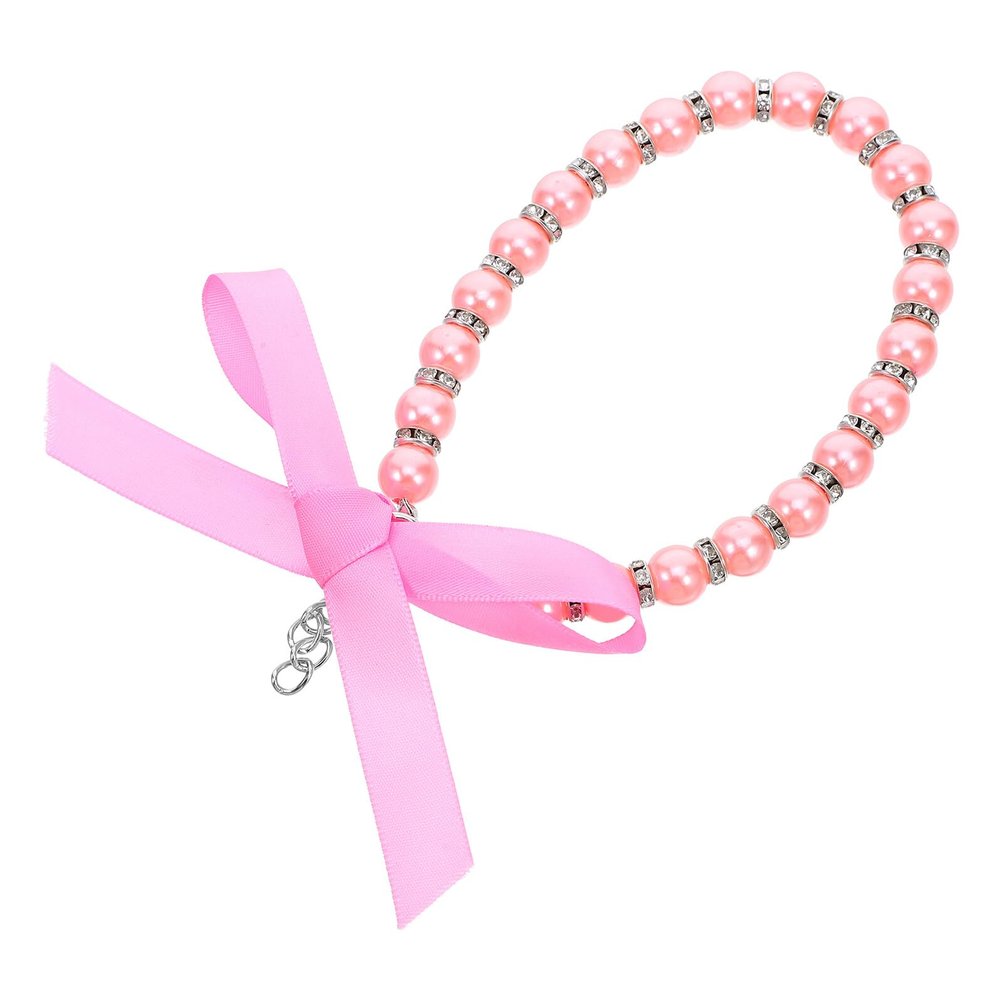 BCOATH Adjustable Pet Necklace with Imitation Pearls