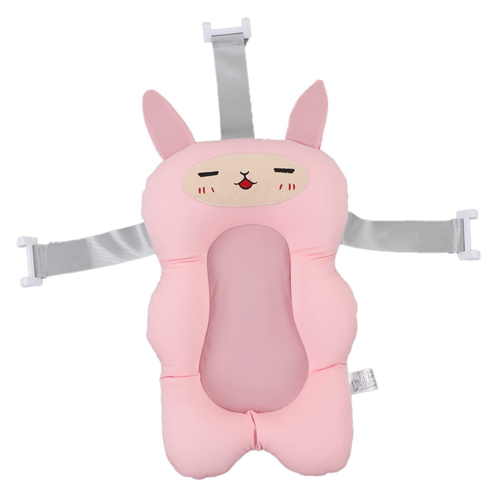 Fdit Soft Floating Bath Cushion for Baby Bathing with Milk Silk Fabric for Comfortable Newborn Bathing (Style 3)