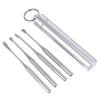 4-Piece Spiral Ear Cleaner Set, Stainless Steel, Silver view 1