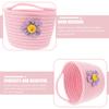 DECORNIJIA Pink Braided Cotton Rope Storage Basket, Hanging Basket and Desk Organizer view 2