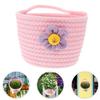 DECORNIJIA Pink Braided Cotton Rope Storage Basket, Hanging Basket and Desk Organizer view 4