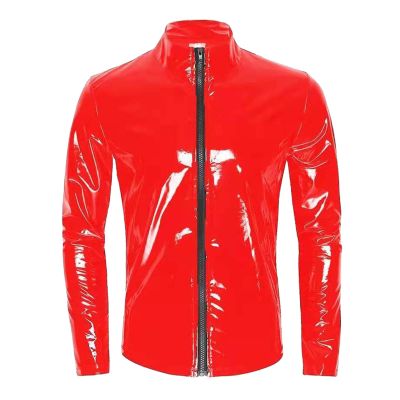 Men's Sexy Wetlook Tank Top with Latex Look