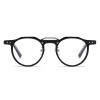 LJCZKA Small Round Blue Light Blocking Glasses, Non-Prescription, Black/Silver view 2