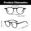 LJCZKA Small Round Blue Light Blocking Glasses, Non-Prescription, Black/Silver view 3
