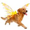 Light-Up Fairy Wings for Dogs with Moving Butterfly Wings, LED Lights & Music, Christmas Costume (Warm) view 1
