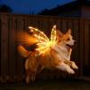 Light-Up Fairy Wings for Dogs with Moving Butterfly Wings, LED Lights & Music, Christmas Costume (Warm) view 3