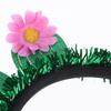 2 Funny Green Cactus Headbands with Flowers for Halloween view 3