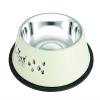 HAPPET Dog Bowl, 2.4 L, White Non-Slip Stainless Steel, 33.5 cm view 1
