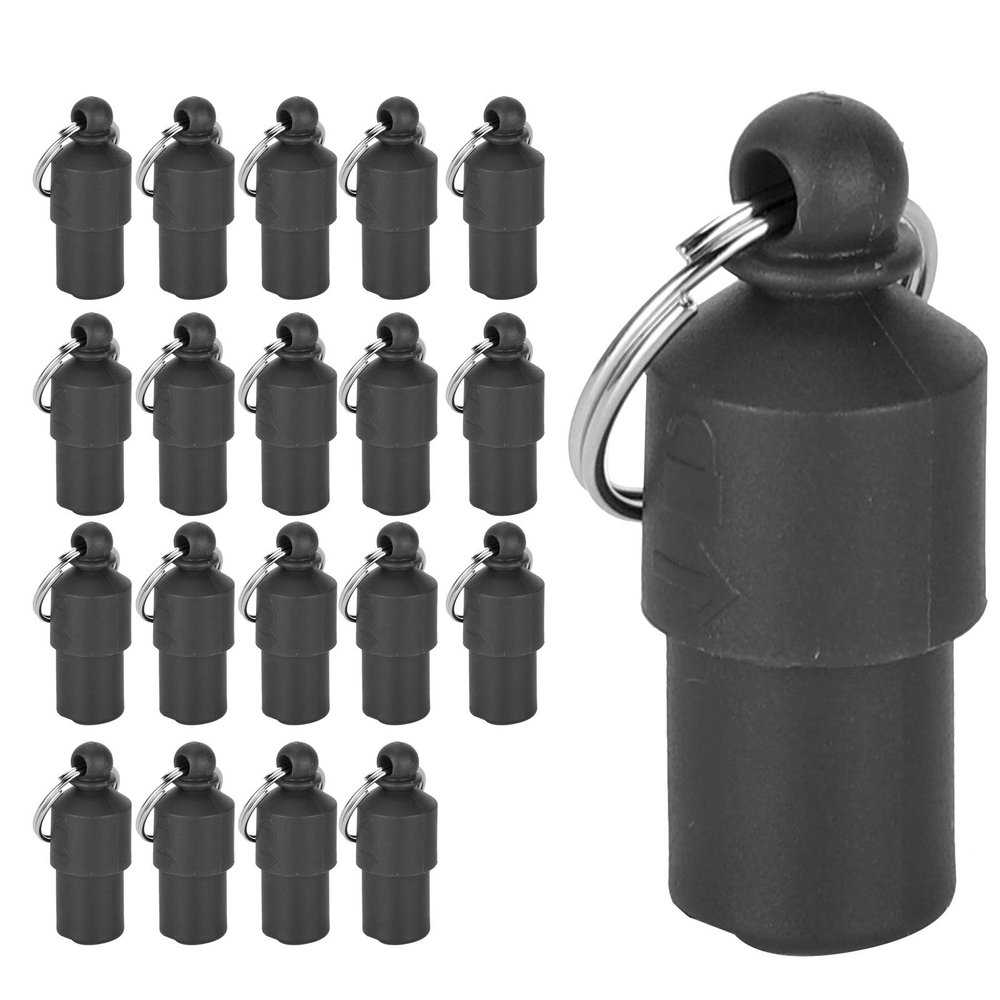 UPALDHOU Pet ID Tag Storage Tube Collar Pendant, 20-Pack, Black