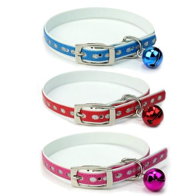 Petkissy Adjustable Reflective Dog Collar with Bell, 2 Pack